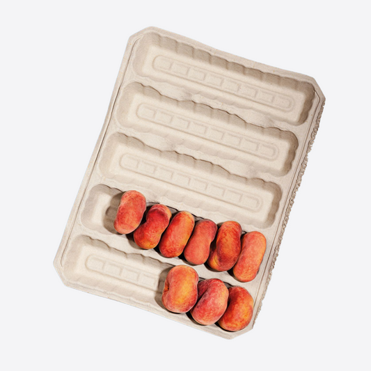 Plateau alvéolé en carton moulé pour fruits fragiles, solution de calage et protection pour export et import, optimisée pour la logistique et le transport longue distance