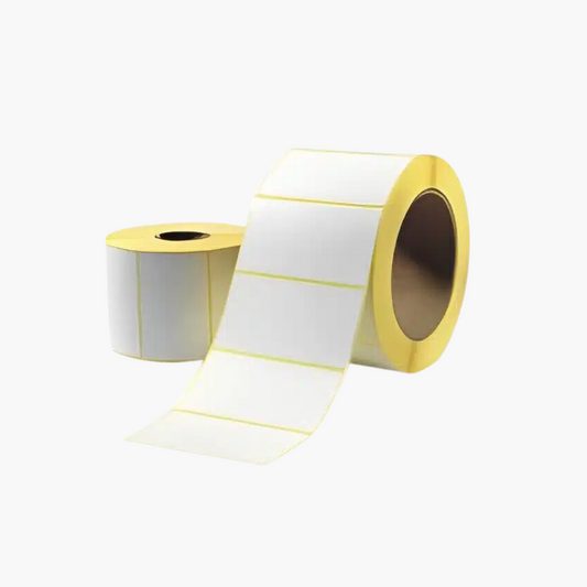 Rouleau d’étiquettes adhésives avec support jaune pour logistique
