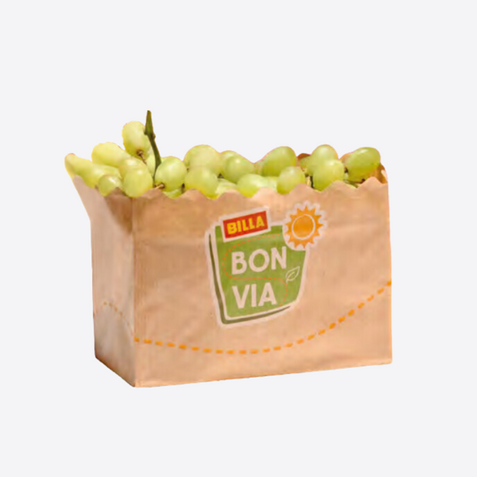 Sac en papier kraft pour raisins verts, emballage écologique adapté à l’export et import de fruits frais