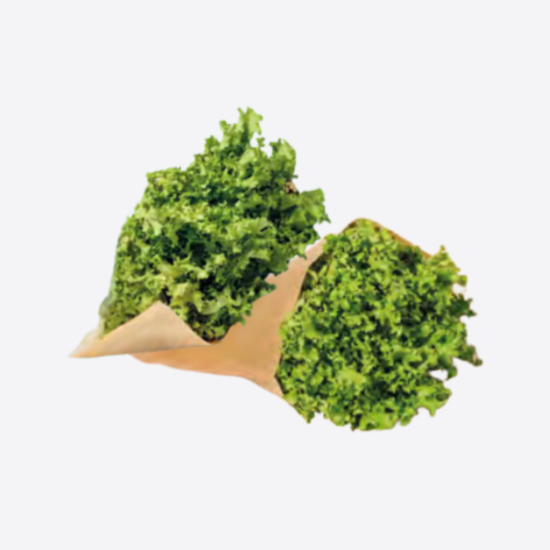 Salades fraîches emballées dans papier kraft écologique, solution d’emballage durable pour produits alimentaires